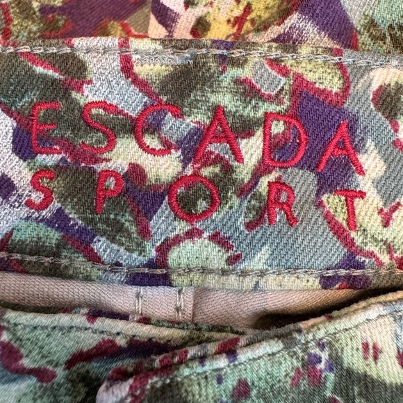 ESCADA SPORT teal green, blue print jean, size 36 EU - Picture 10 of 14